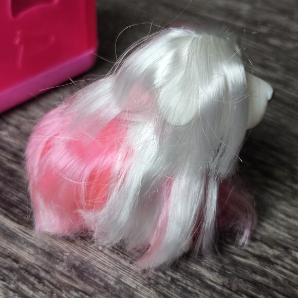 VTG 1988 My Pretty Pets Cititoys Long Hair Pink Puppy Dog Sweetie Pup & Carrier - Picture 3 of 16